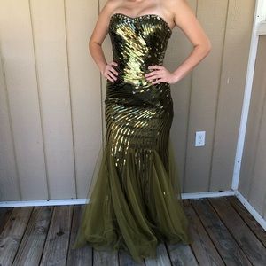 Camille La Vie Embellished Strapless Prom Dress